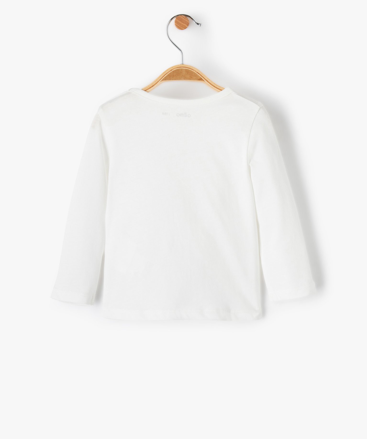 Tee-shirt à manches longues message pailleté bébé fille ecru | GEMO