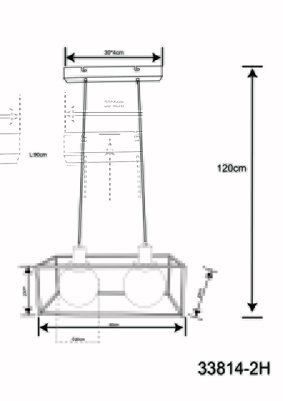 Globo Lighting - HILKO - Hängeleuchte Metall schwarz matt, 2x E27 LED