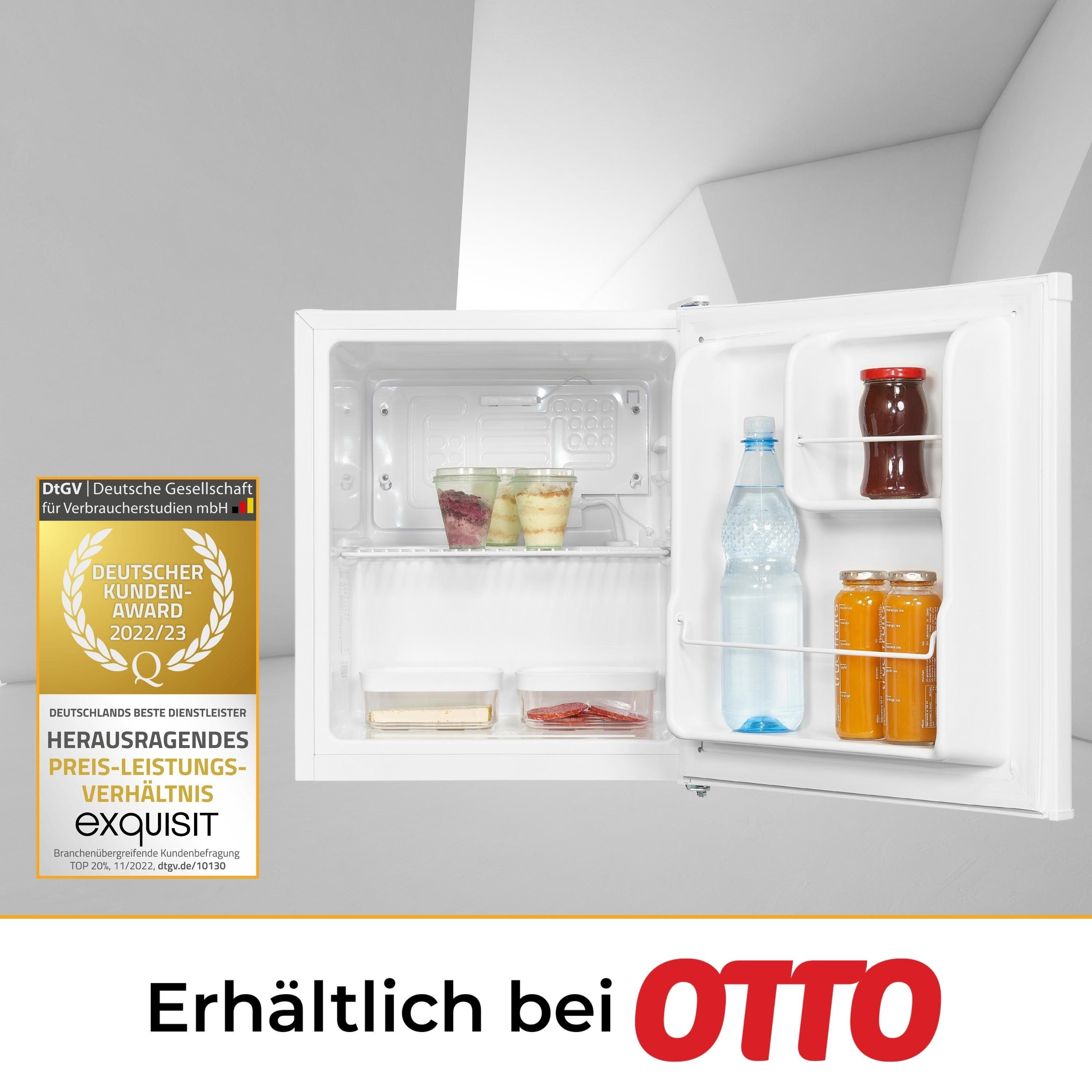exquisit Table Top Kühlschrank KB505-V-040E, 51 cm hoch, 44 cm breit, 40 L Nutzinhalt, Kompakt und platzsparend