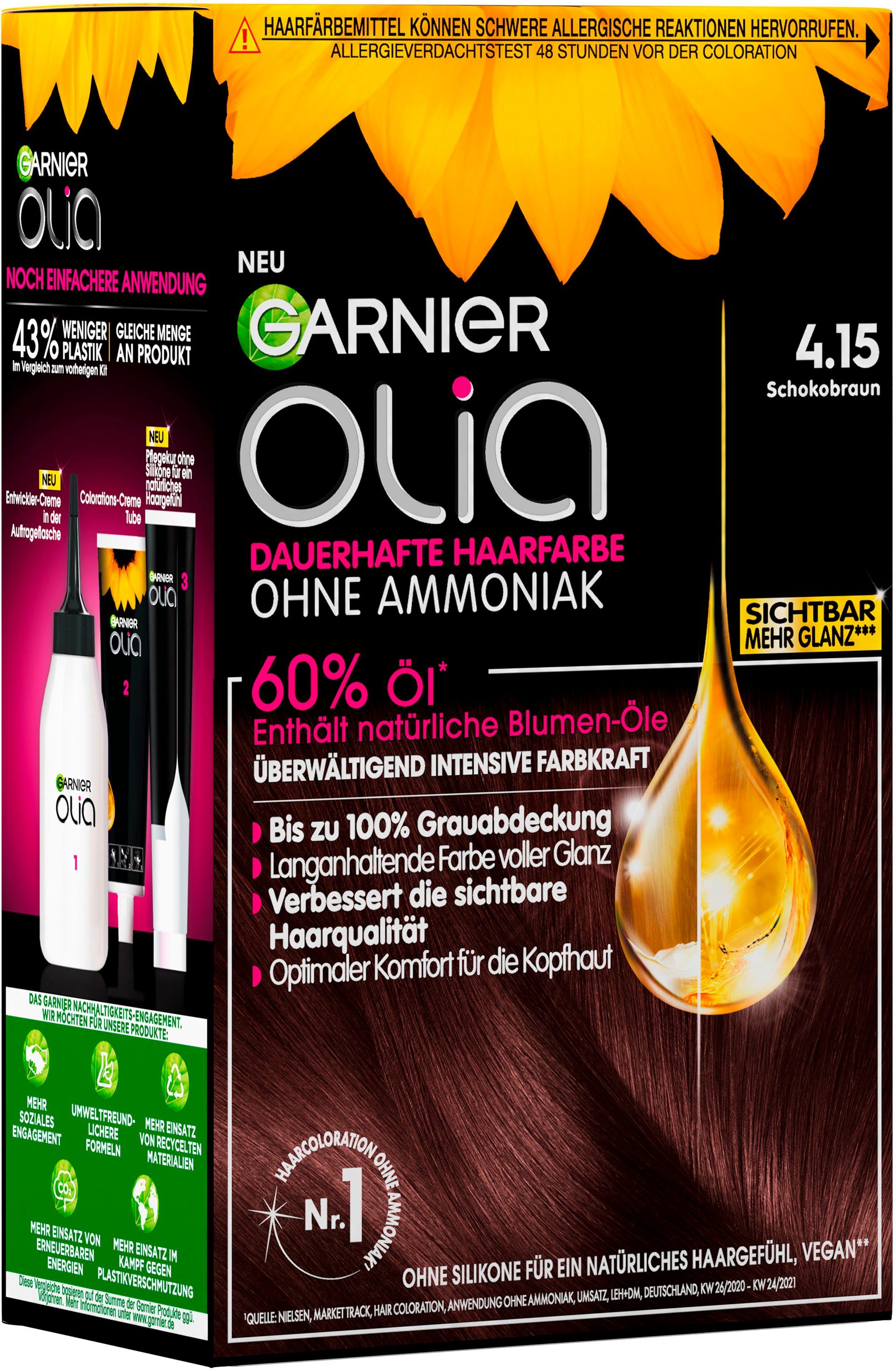 GARNIER Coloration Garnier Olia dauerhafte Haarfarbe, Set, 3-tlg., Ölbasis