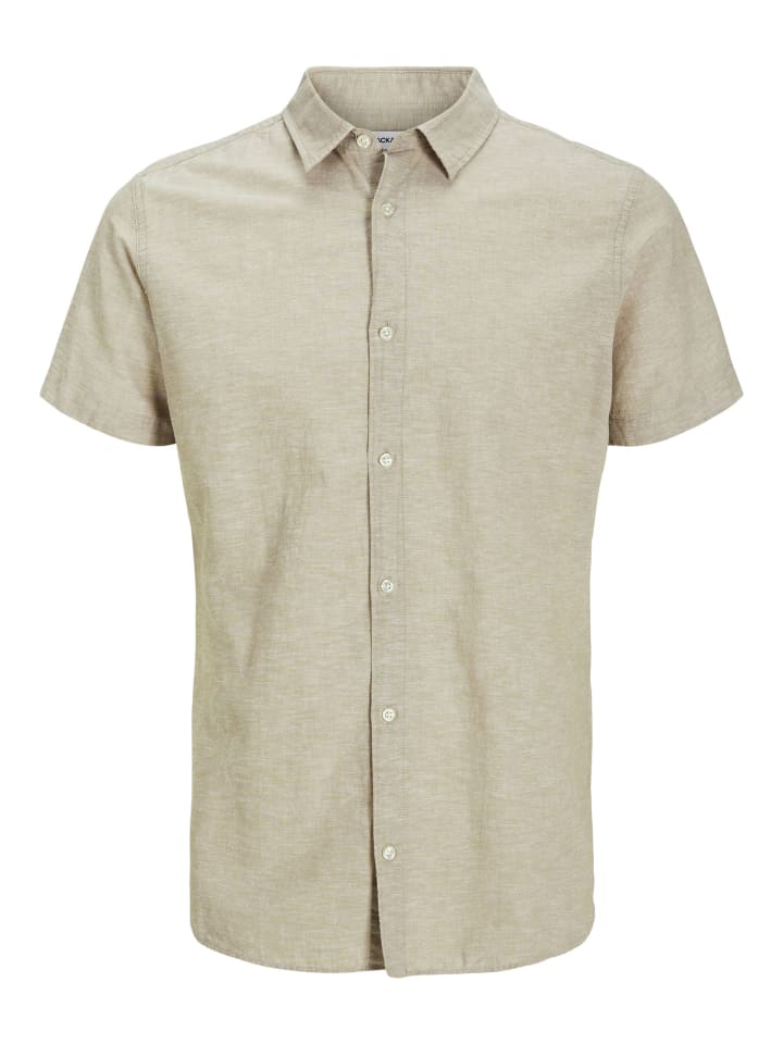 JACK & JONES Junior Kurzarmhemd JJBREEZE LINEN BLEND SHIRT JNR in crockery günstig kaufen