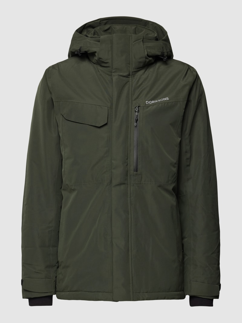 Jacke mit Label-Details Modell 'STEFAN' in olivgrün