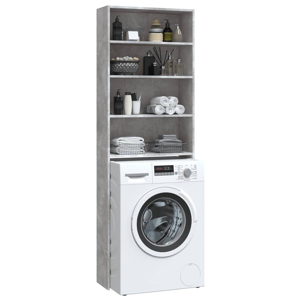 vidaXL Waschmaschinenumbauschrank Waschmaschinenschrank Betongrau 64x24x190 cm