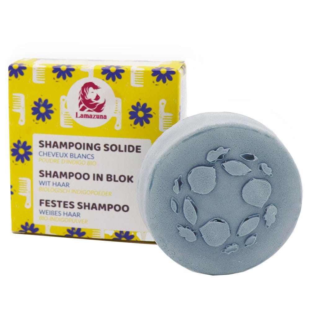 Lamazuna Festes Shampoo Indigopulver Weisses Haar 70 g