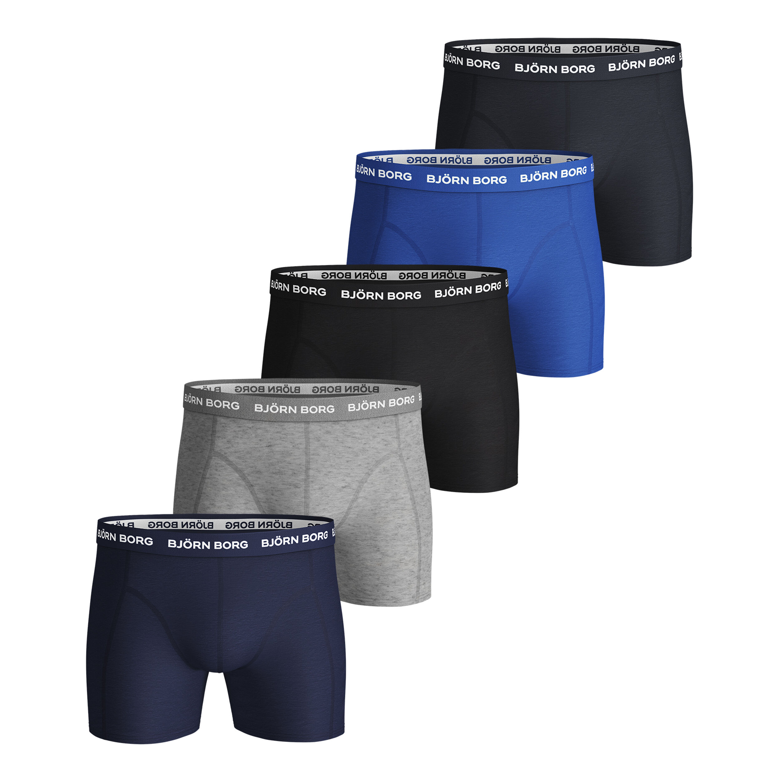 Solid Sammy Boxer Short 5er Pack Herren - Blau, Schwarz