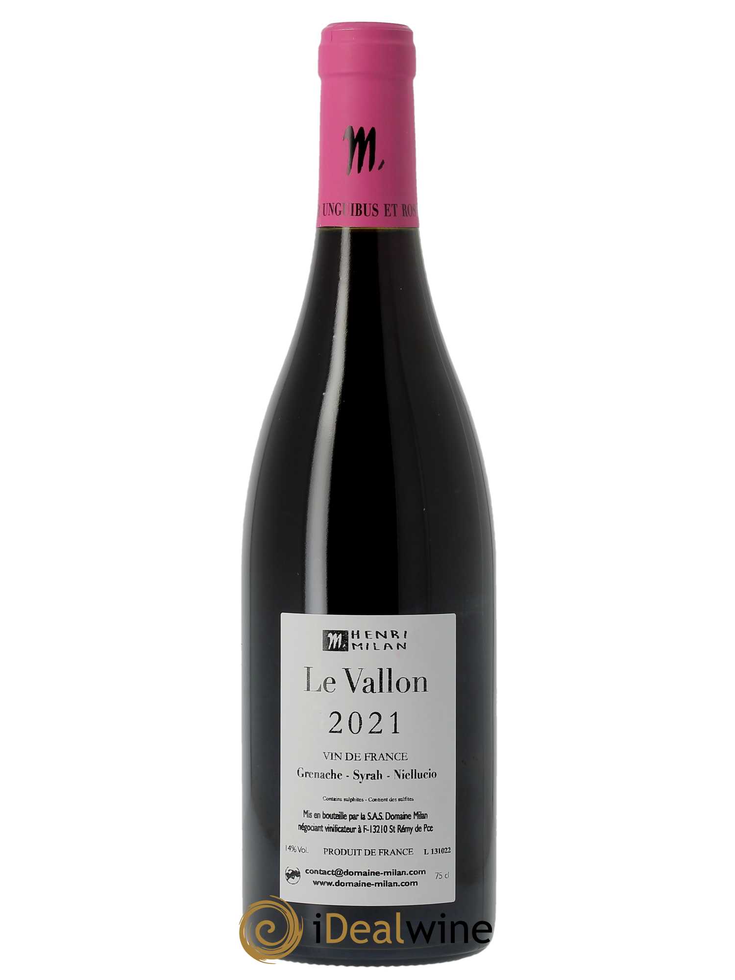 Vin de France Le Vallon Henri Milan  2021 - Lot de 1 Bouteille