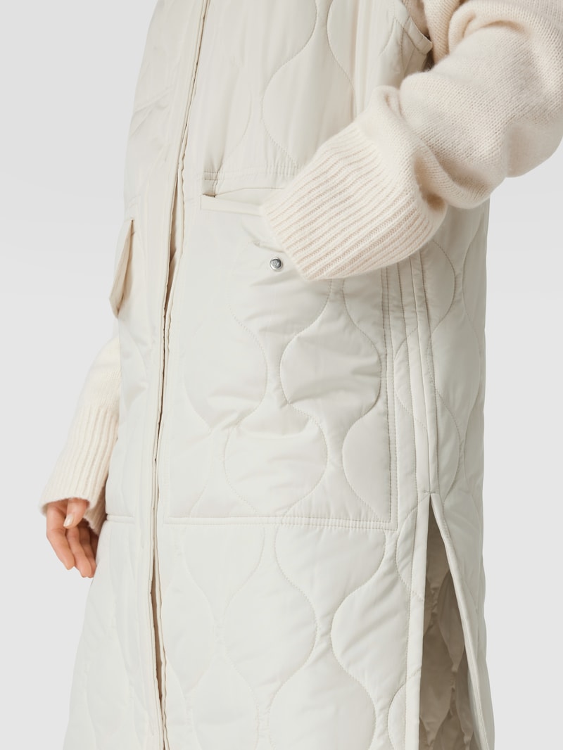 Steppweste mit Stehkragen in offwhite