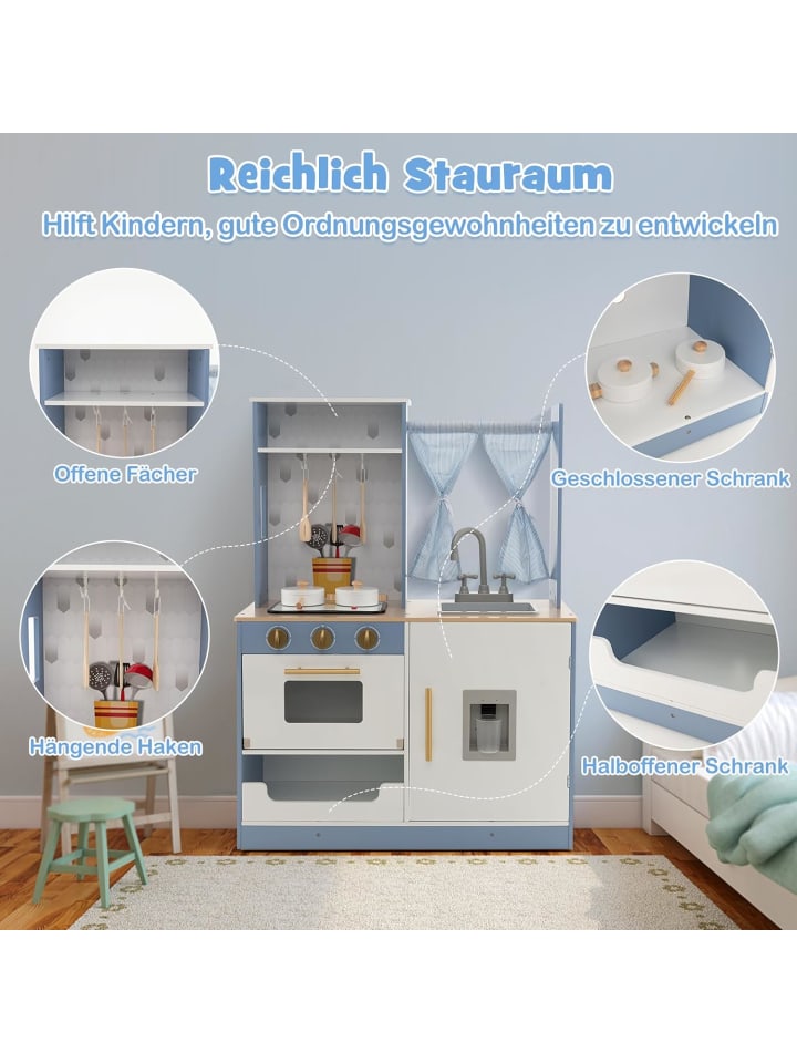 COSTWAY Spielküche ab 3 Jahren in Blau günstig kaufen onesize