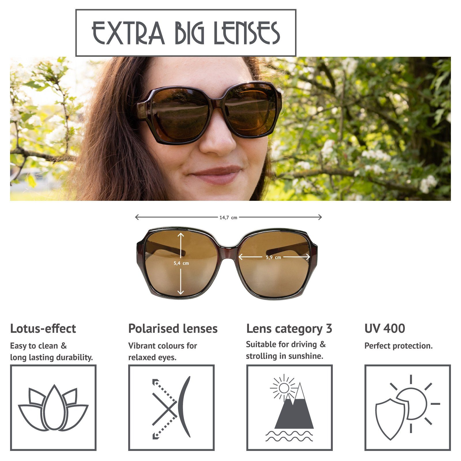 ActiveSol SUNGLASSES Sonnenbrille Überziehsonnenbrille Hera Oversize
