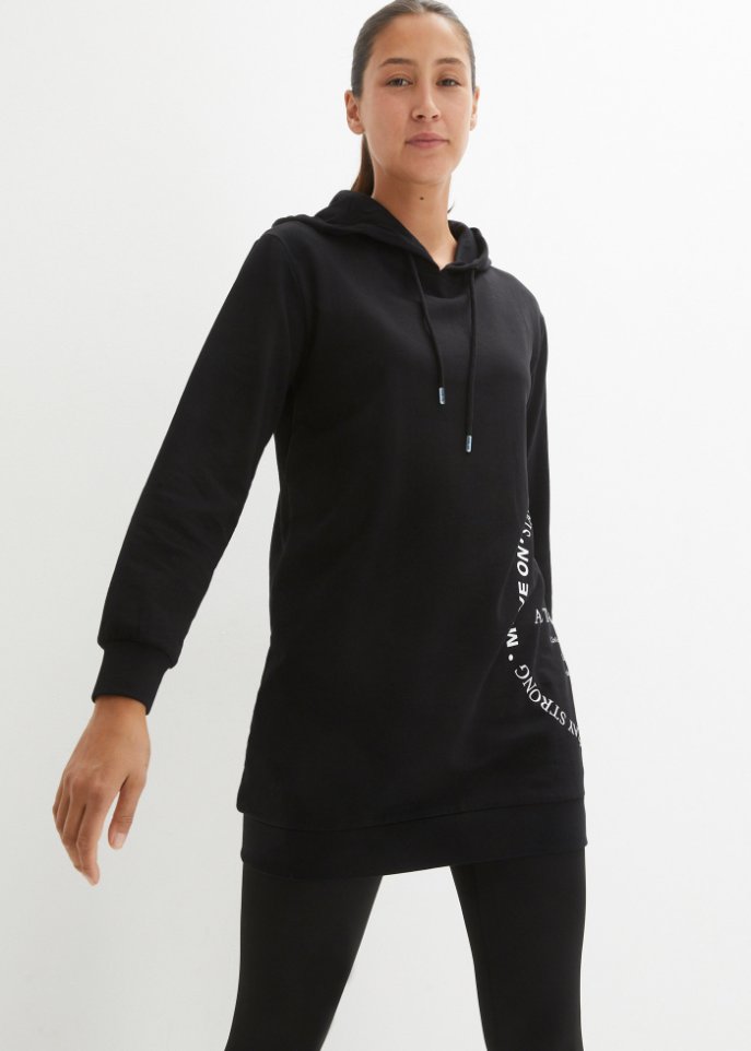 Long-Sweatshirt mit Statementdruck