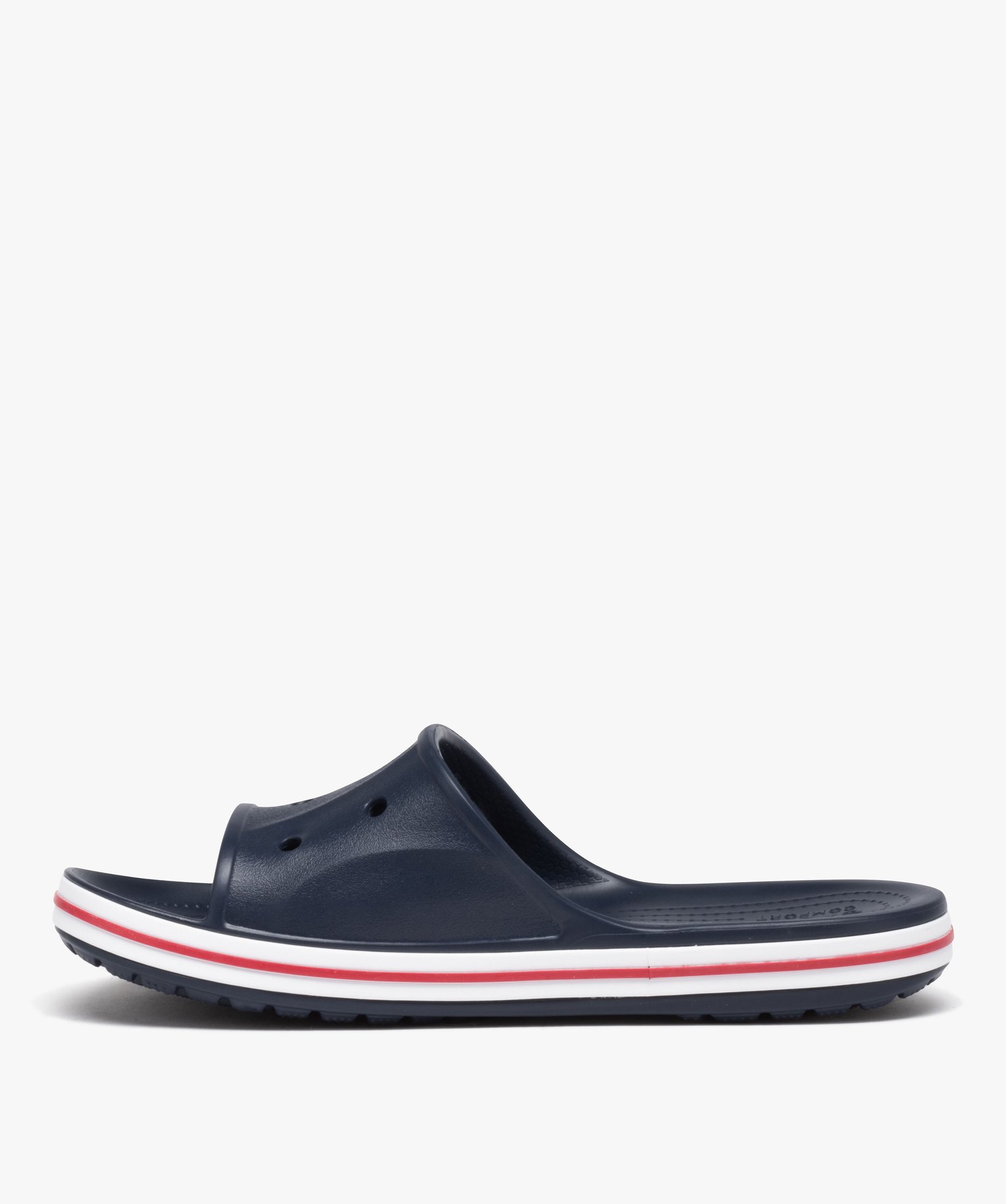 Mules de piscine homme à bandeau uni perforé - Crocs marine | GEMO