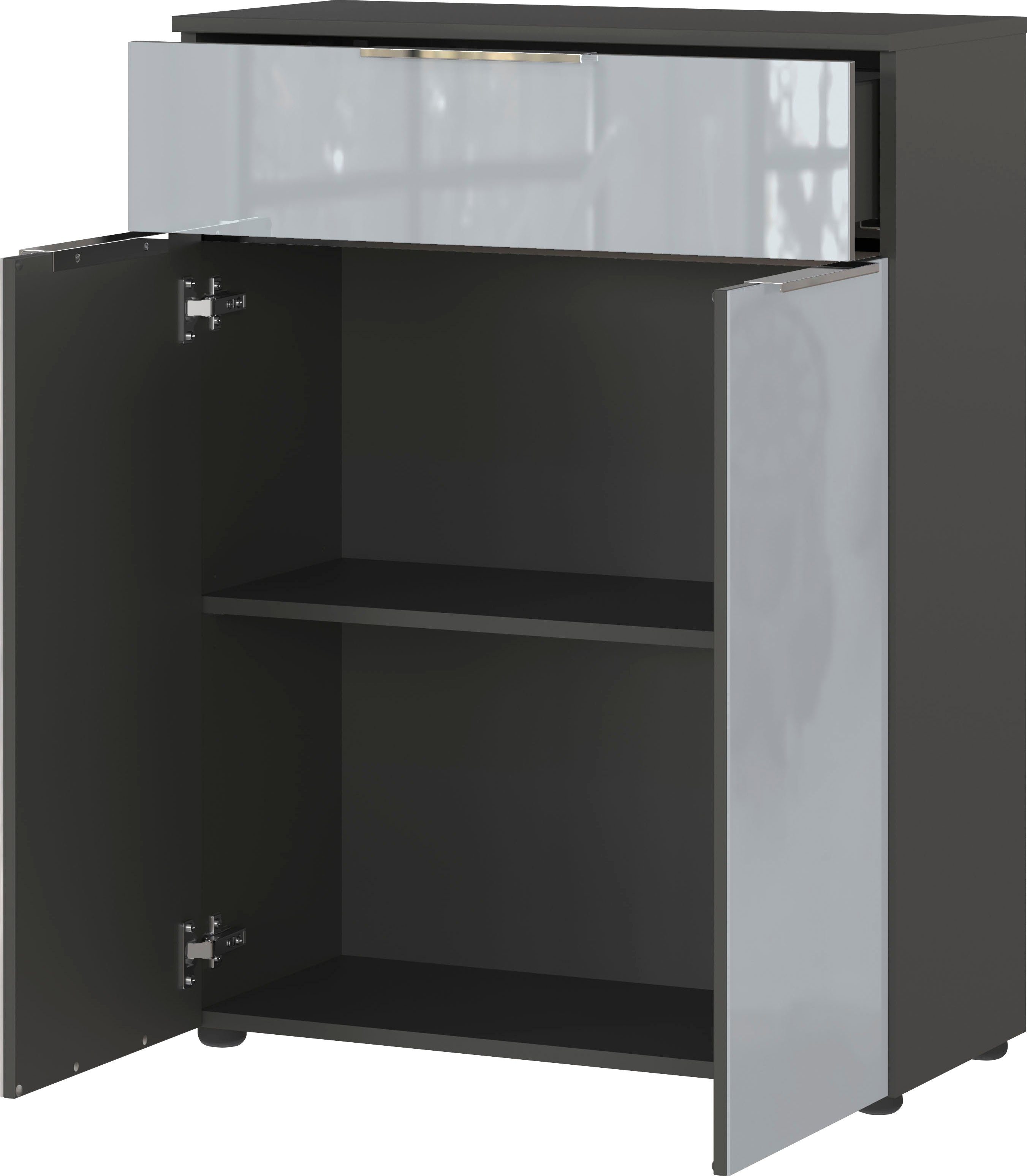 GERMANIA Badmöbel-Set Vasio, (5-St), inkl. WT-Unterschrank, Spiegelschrank, Schrank, Mediumschrank, Kommode