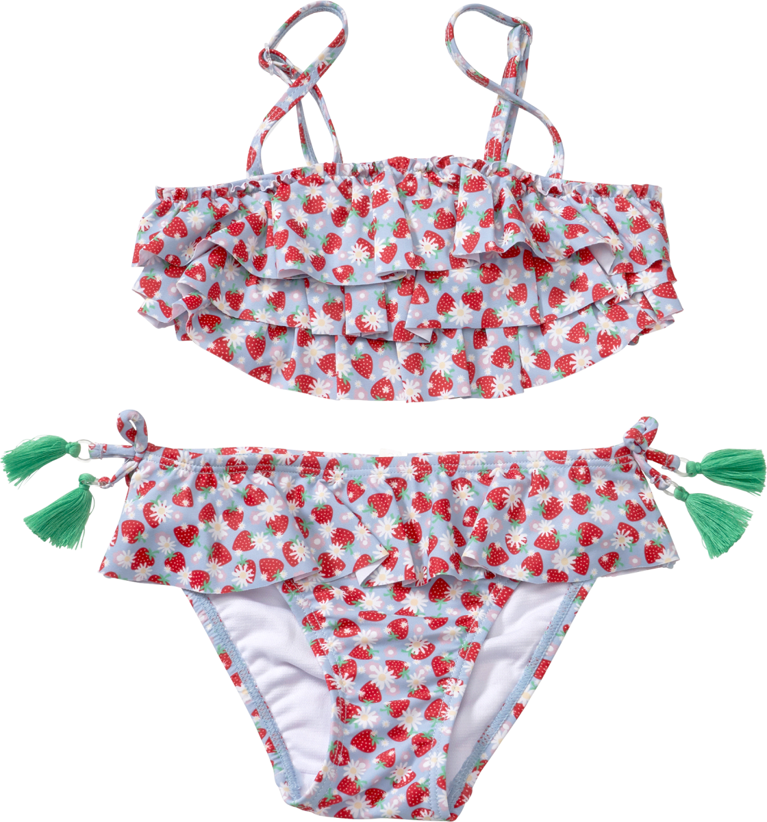 Bikini mit Erdbeeren-Muster, rosa, Gr. 122/128, 1 St