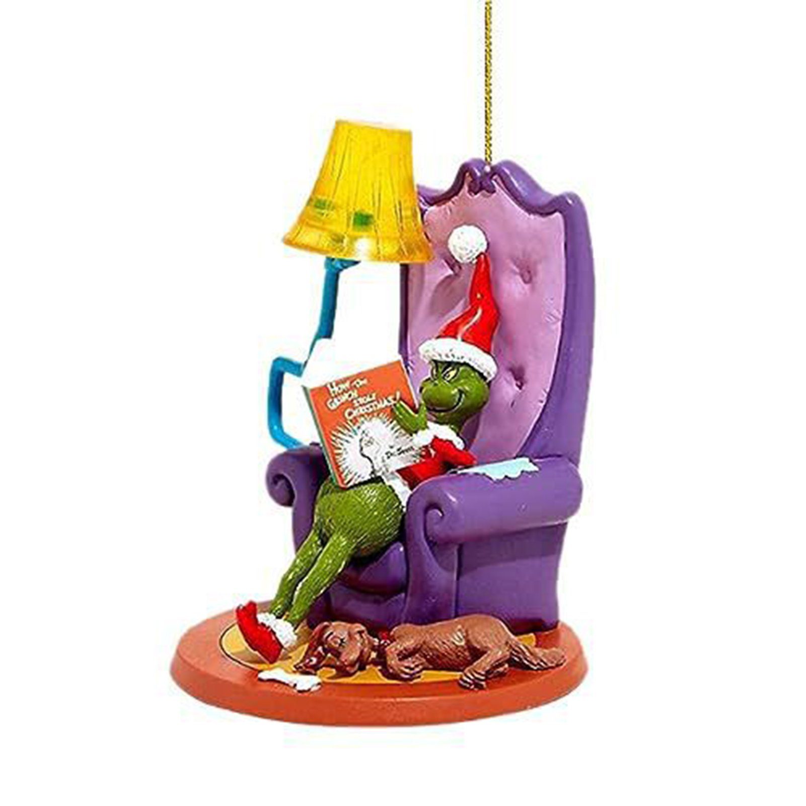 farfi Dekohänger 6 Stück Grinch Acryl-Hängeanhänger mit klarem Druckmuster