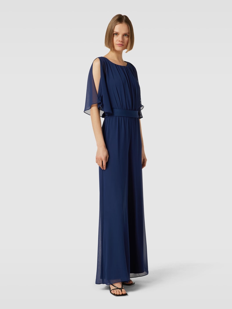 Jumpsuit mit Taillengürtel in dunkelblau