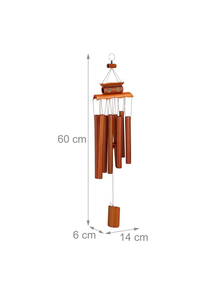 relaxdays Windspiel in Braun - (B)14 x (H)60 cm günstig kaufen onesize