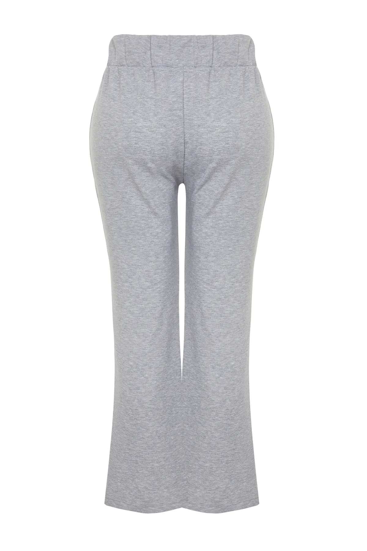 Trendyol Curve  Graue Melange-Paspelierung, detaillierte dünne Jogger-Strick-Jogginghose TBBSS24AJ00001