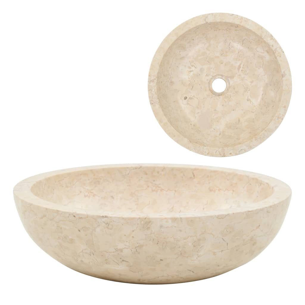 vidaXL Waschbecken Waschbecken 40x12 cm Marmor Creme