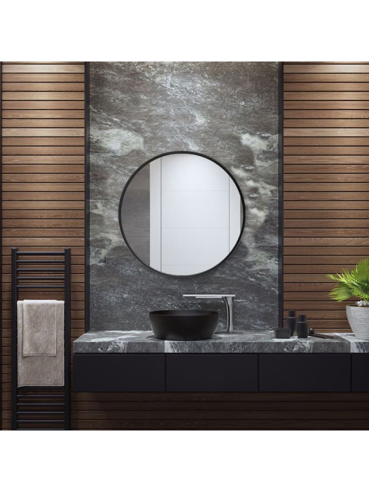 en.casa Wandspiegel Modugno in Schwarz (D)40cm günstig kaufen onesize