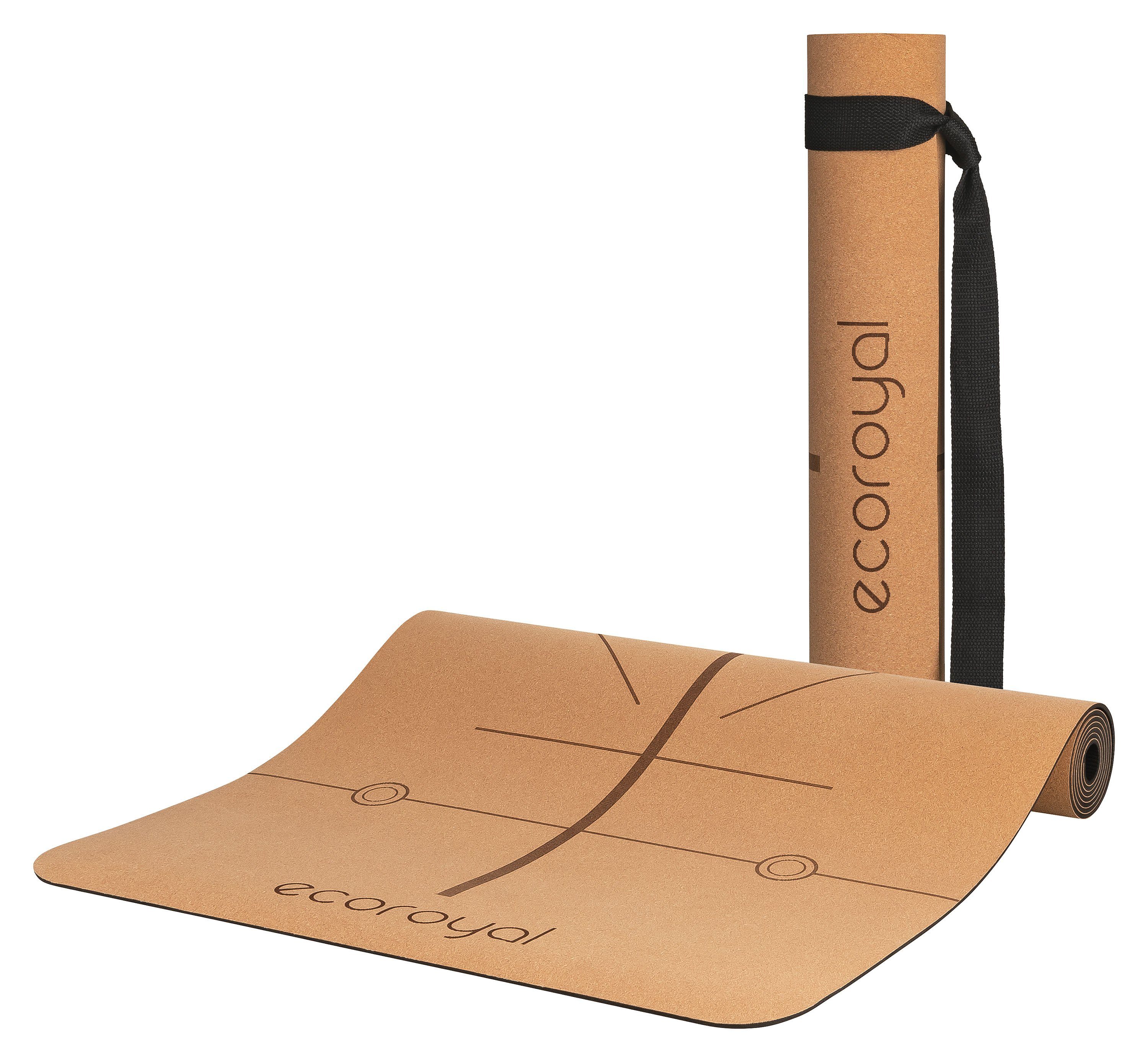 ecoroyal Yogamatte Yogamatte Kork Believe mit Tragegurt I Rutschfest I 183 x 61 x 0,4 cm (1-St), 183 x 61 x 0,4 cm