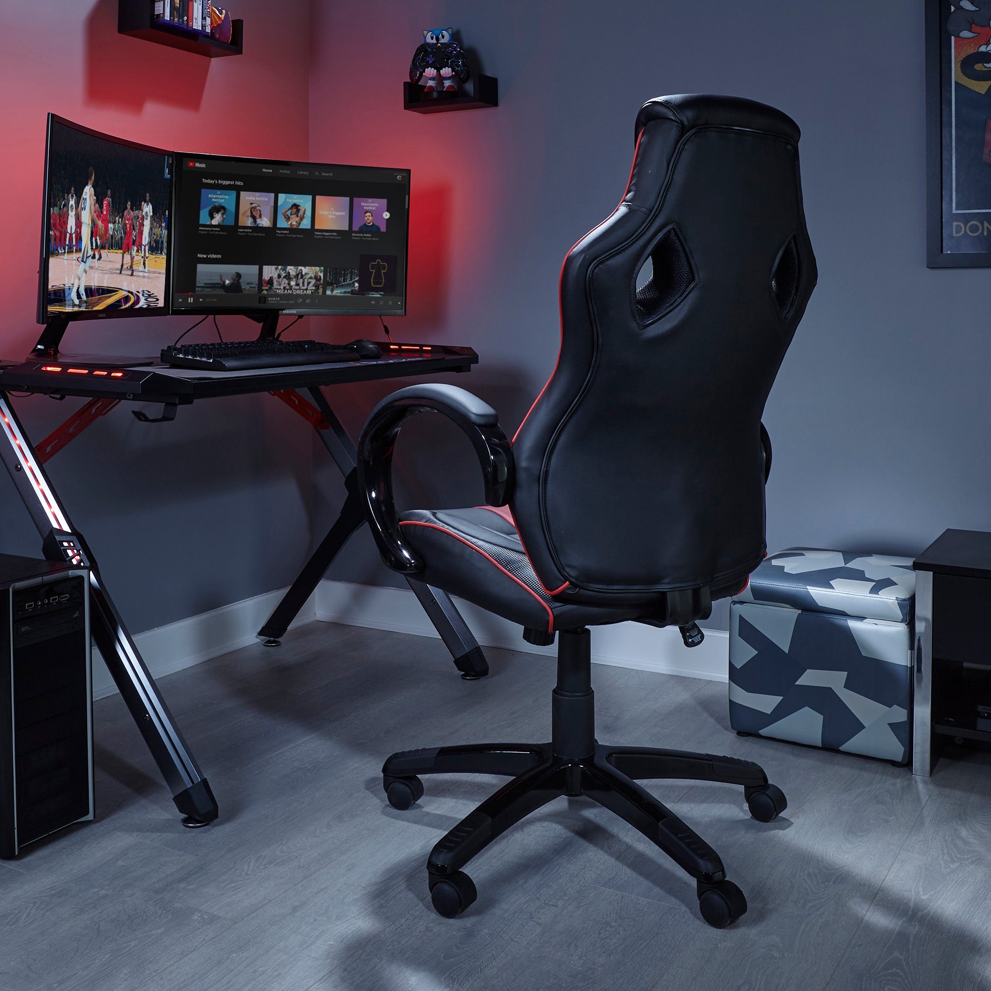 X Rocker Gaming-Stuhl Maverick - Ergonomischer Bürodrehstuhl für Jugendliche & Erwachsene