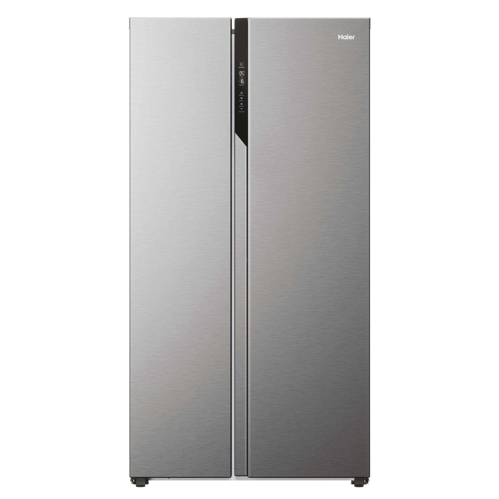 Haier Side-by-Side Front aus Edelstahl HSR5918DNMP, 177,5 cm hoch, 90,8 cm breit, Total NoFrost, Mutli Airflow, Top LED Beleuchtung, XL Slim Line