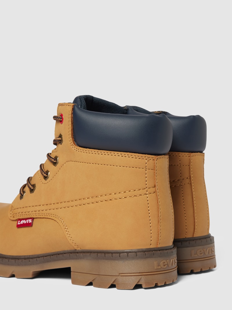 Schnürboots mit Label-Details Modell 'NEW FORREST' in camel