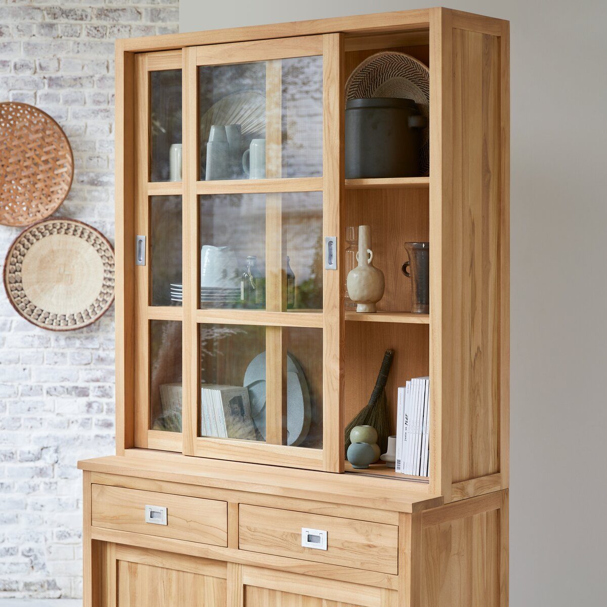 Tikamoon Buffet Geschirrschrank aus massivem Teakholz 120 cm