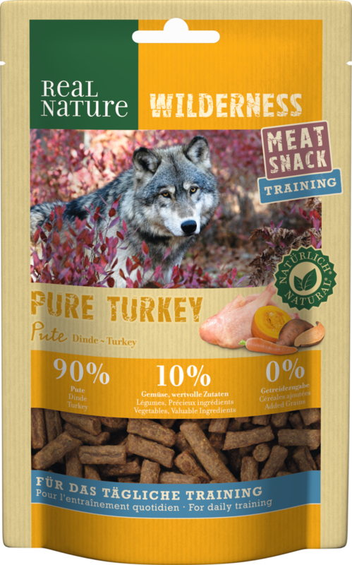 REAL NATURE Snacks REAL NATURE WILDERNESS Meat Snack Training 150g Pure Turkey, Pute mit Kürbis, Süßkartoffeln & Karotten