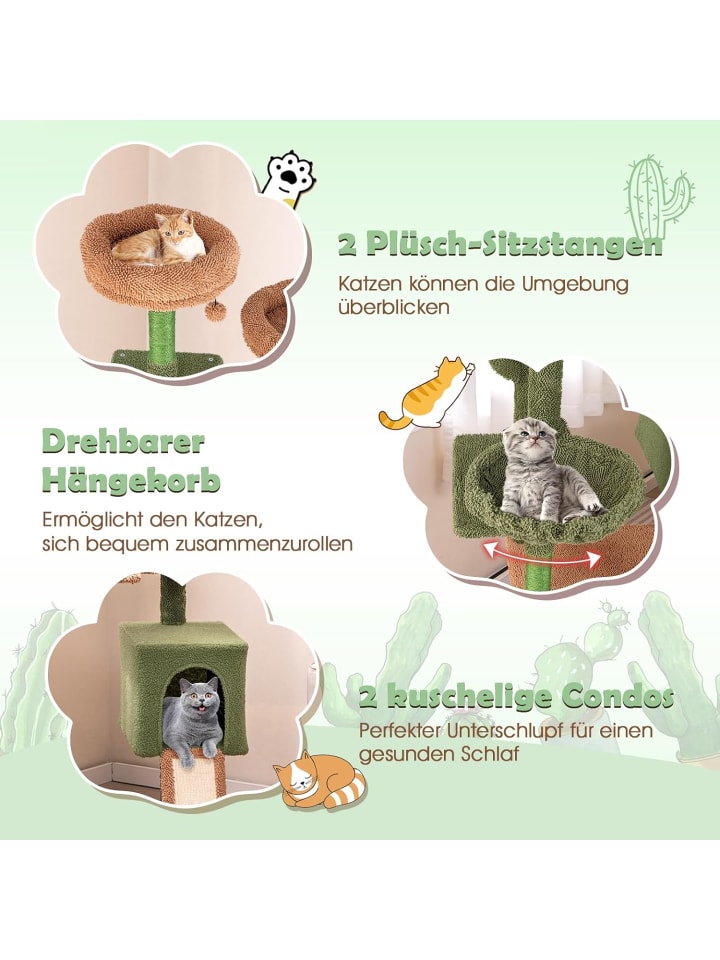 COSTWAY Kratzbaum Kaktus 160cm in Grün günstig kaufen onesize
