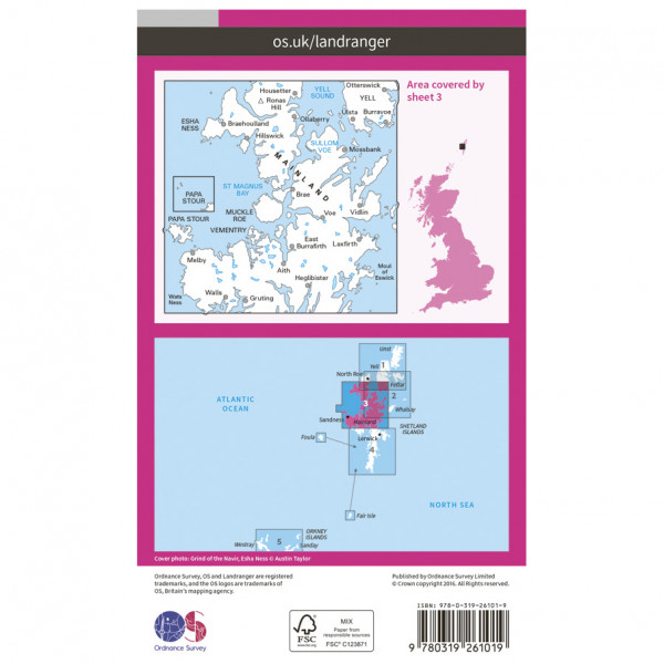 Ordnance Survey - Shetland - North Mainland L003 - Wanderkarte