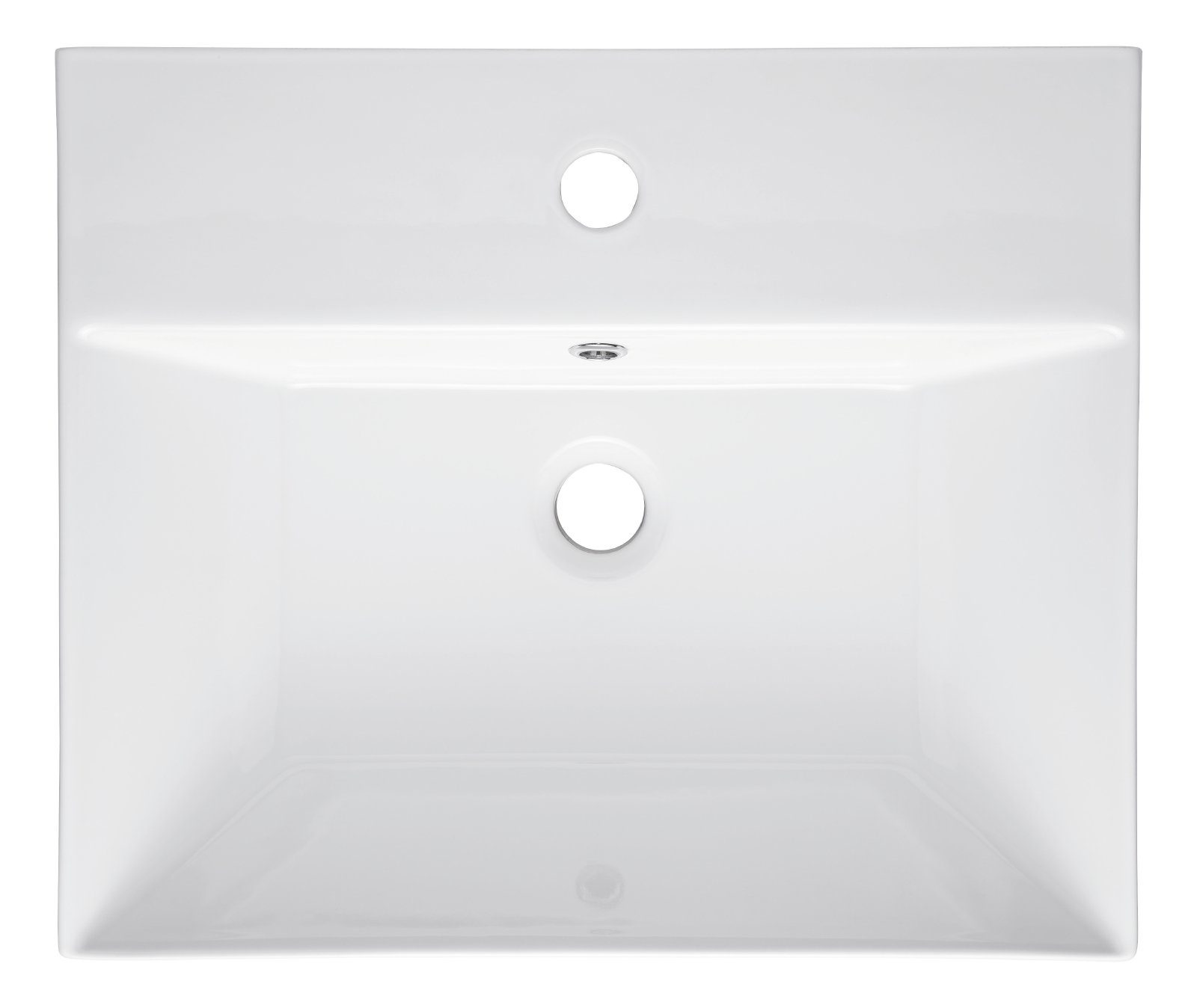 aquaSu Waschbecken Malea (Hänge-Waschtisch, 1-St), 50 cm, Keramik, Weiß, Überlauf, Hahnloch mittig, 562294