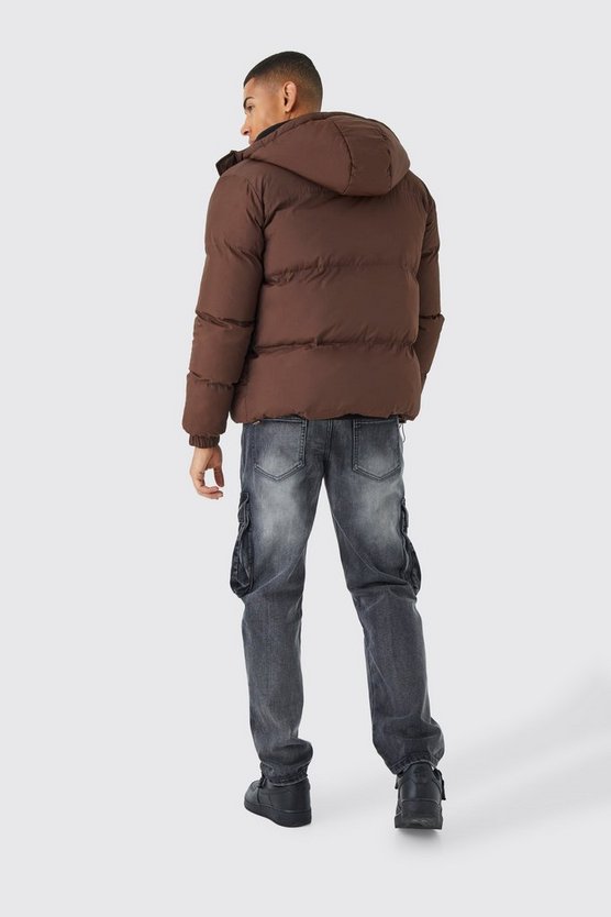 Kastige Steppjacke mit Kapuze