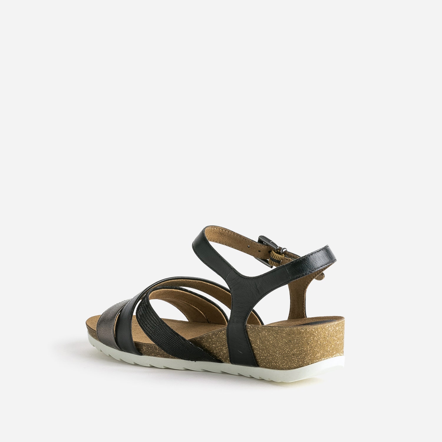 Sandale compensée CAPRICE noire et bronze