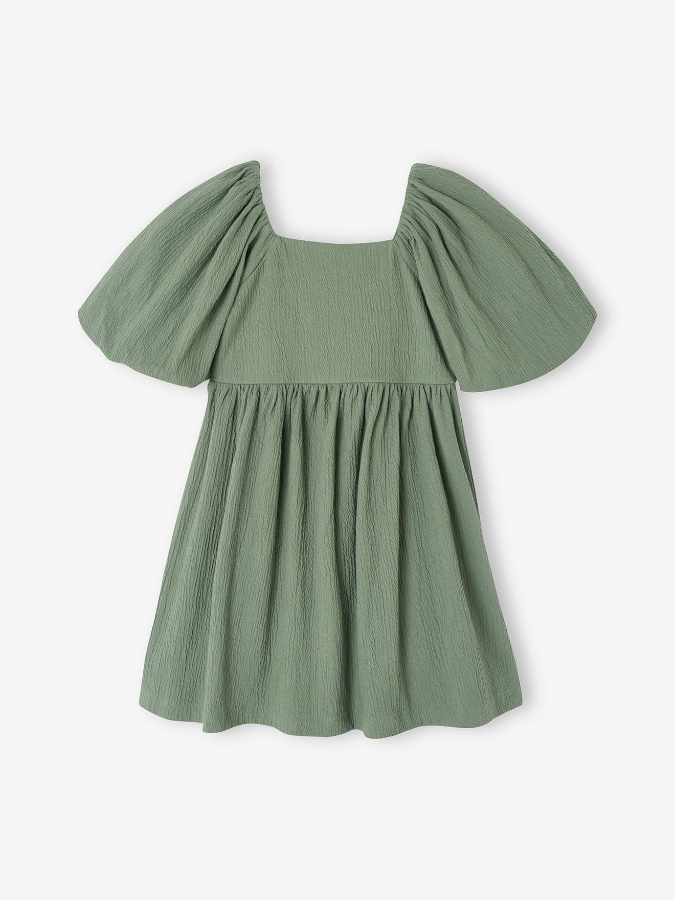 Vertbaudet Festliches Mädchen Kleid mit Reliefstruktur Oeko-Tex - vanille