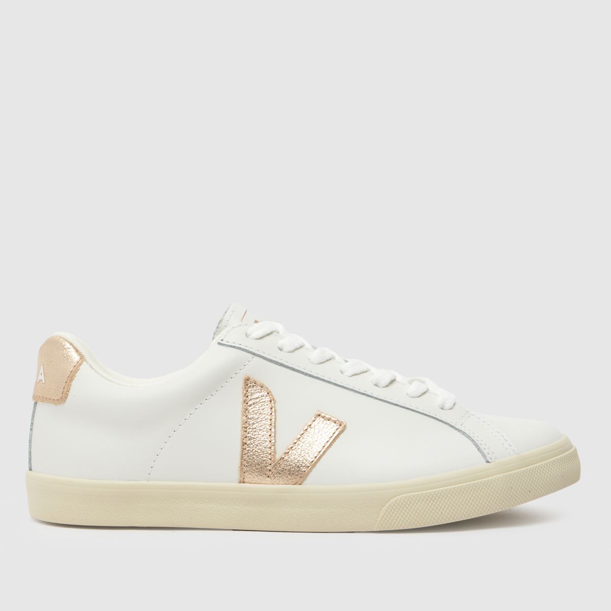 VEJA esplar-sneakers i vitt och guld
