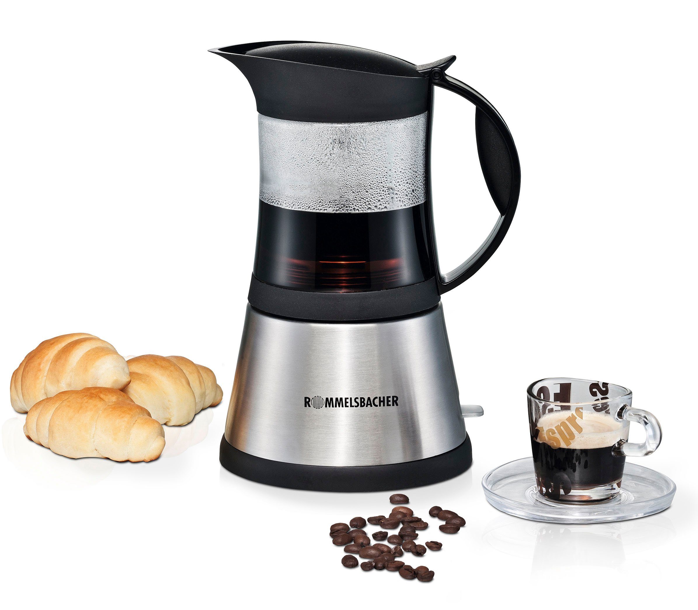 Rommelsbacher Espressokocher EKO 376/G, 0,35l Kaffeekanne, aus hitzebeständigem Glas