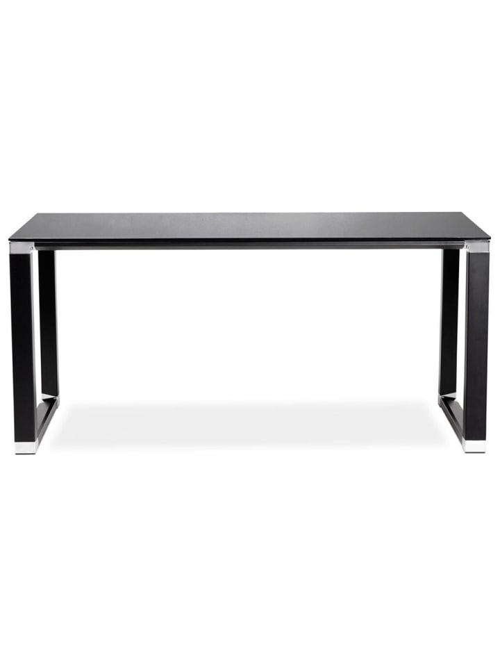 KADIMA DESIGN Schreibtisch Glas 160x80 cm minimalistisch Büro, Arbeitstisch in Schwarz günstig kaufen