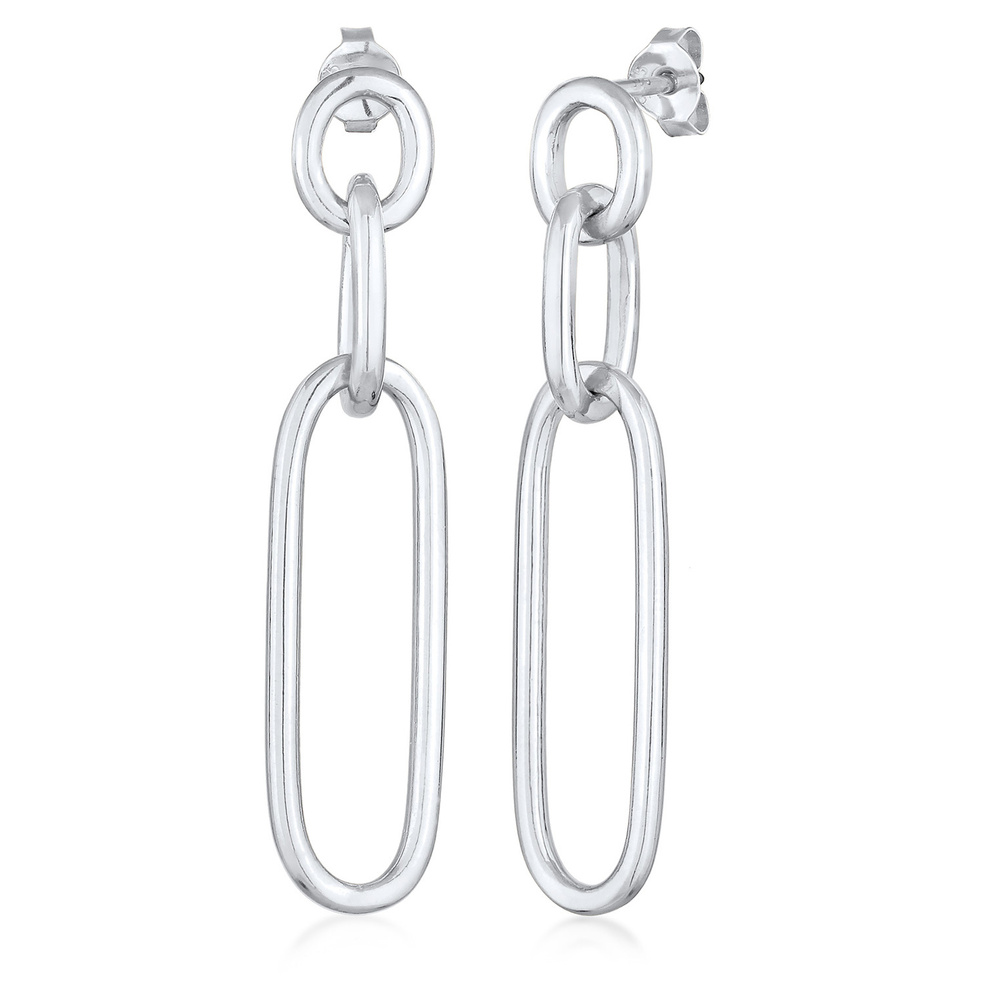 Elli Elli Boucles d'Oreilles Femmes Pendentif d'oreilles Maillons Aspect des Chaîne Ba Boucles d'oreilles