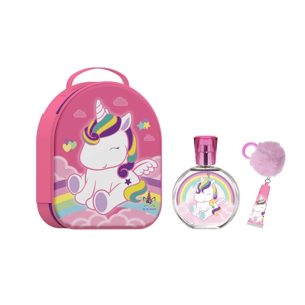 Air-Val Eau My Unicorn Sac 3D EDT 100 ml + Brill ant à lèvres Coffret Eau de Toilette