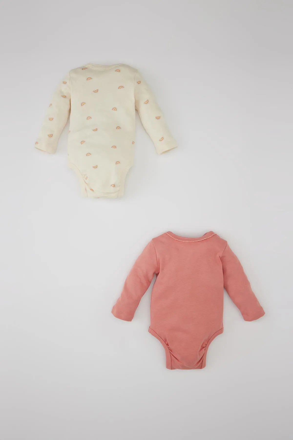 DeFacto  2-teiliger Langarm-Body mit Druckknopf für Neugeborene, Regenbogen-Print, für Babys und Mädchen, B7708a524sp