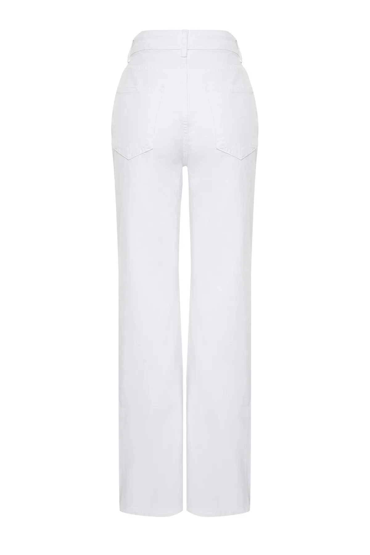 Trendyol Collection  Weiße Jeans mit hoher Taille und weitem Bein TWOSS24JE00140