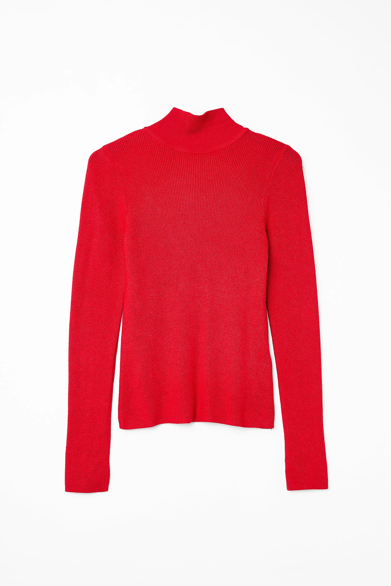 Langärmeliger Rollkragenpullover mit Rippenstrick