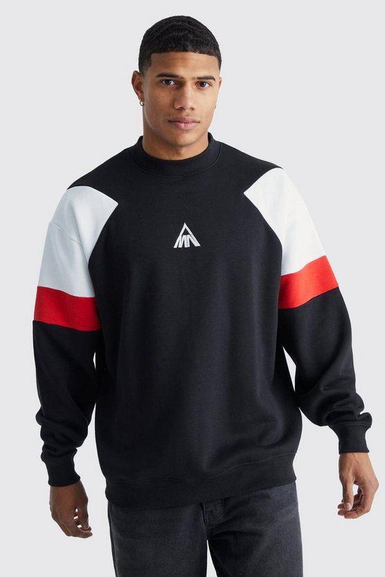 Oversize Colorblock Sweatshirt mit Logo