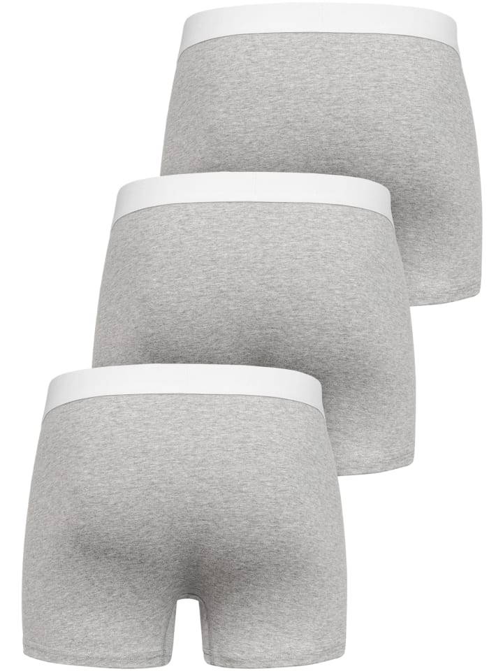 Amaci&Sons 3er Pack Boxershorts BEAU in Grau/Weiß günstig kaufen