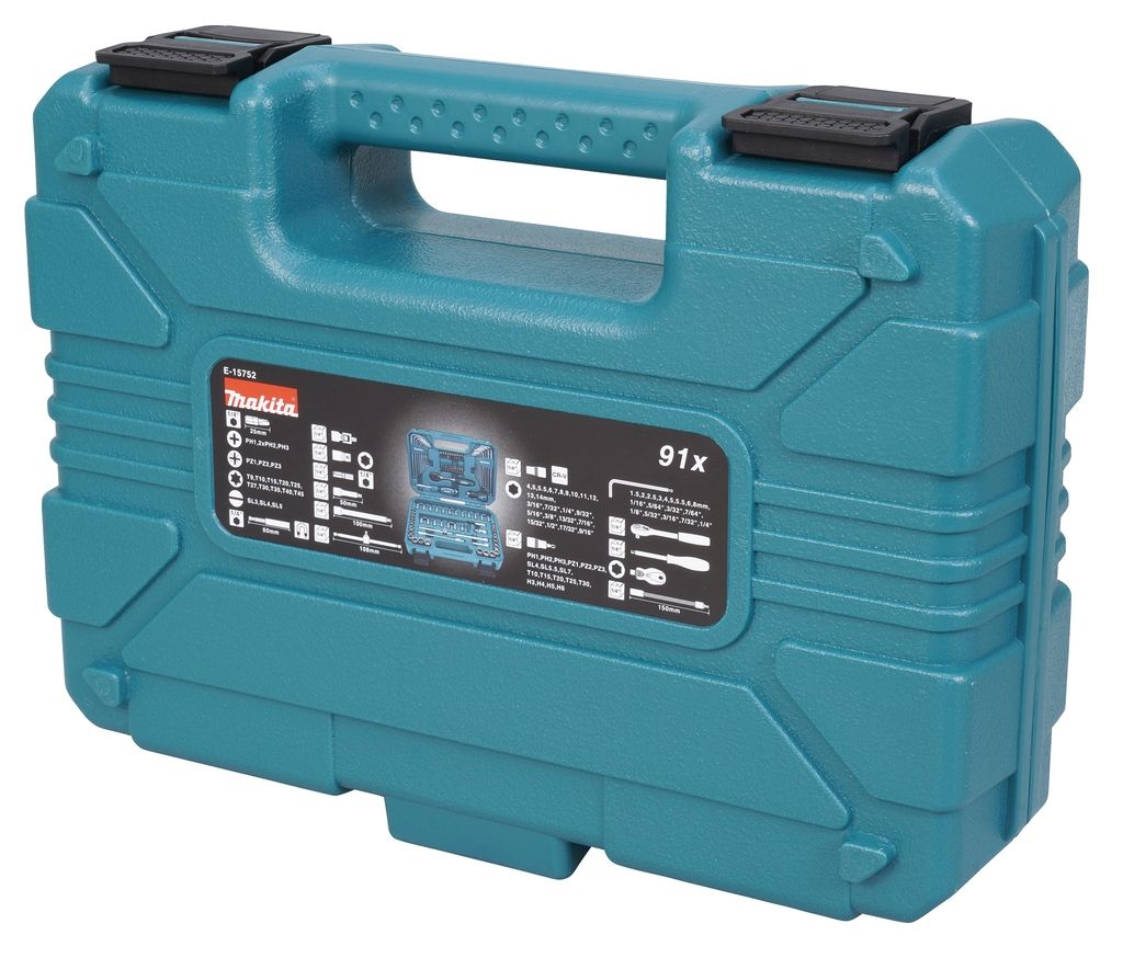 Makita Accessories E-15752 Set ručnih alata, 91 dio - metrički i imperijalni sistemi