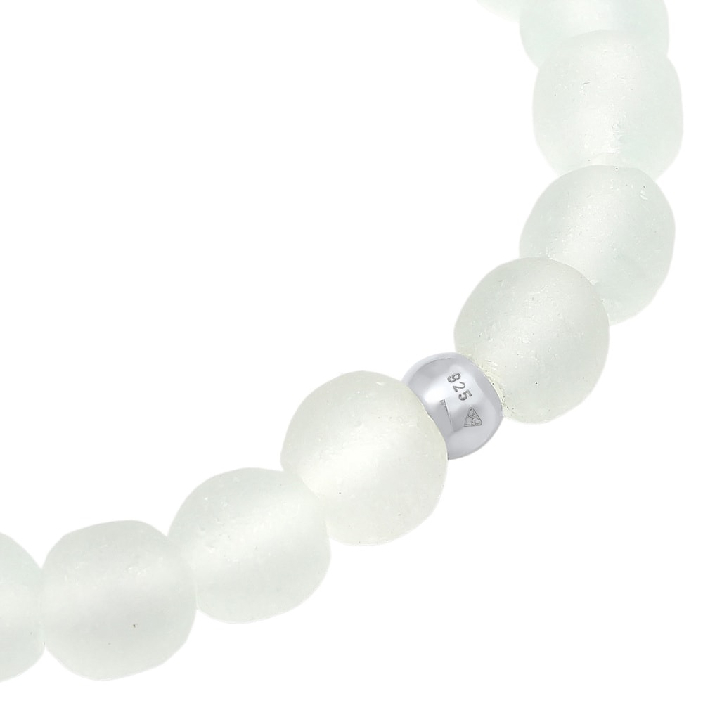 Elli Elli Bracelet Femmes tendance basique avec perles de verre blanc en argent sterli Bracelet