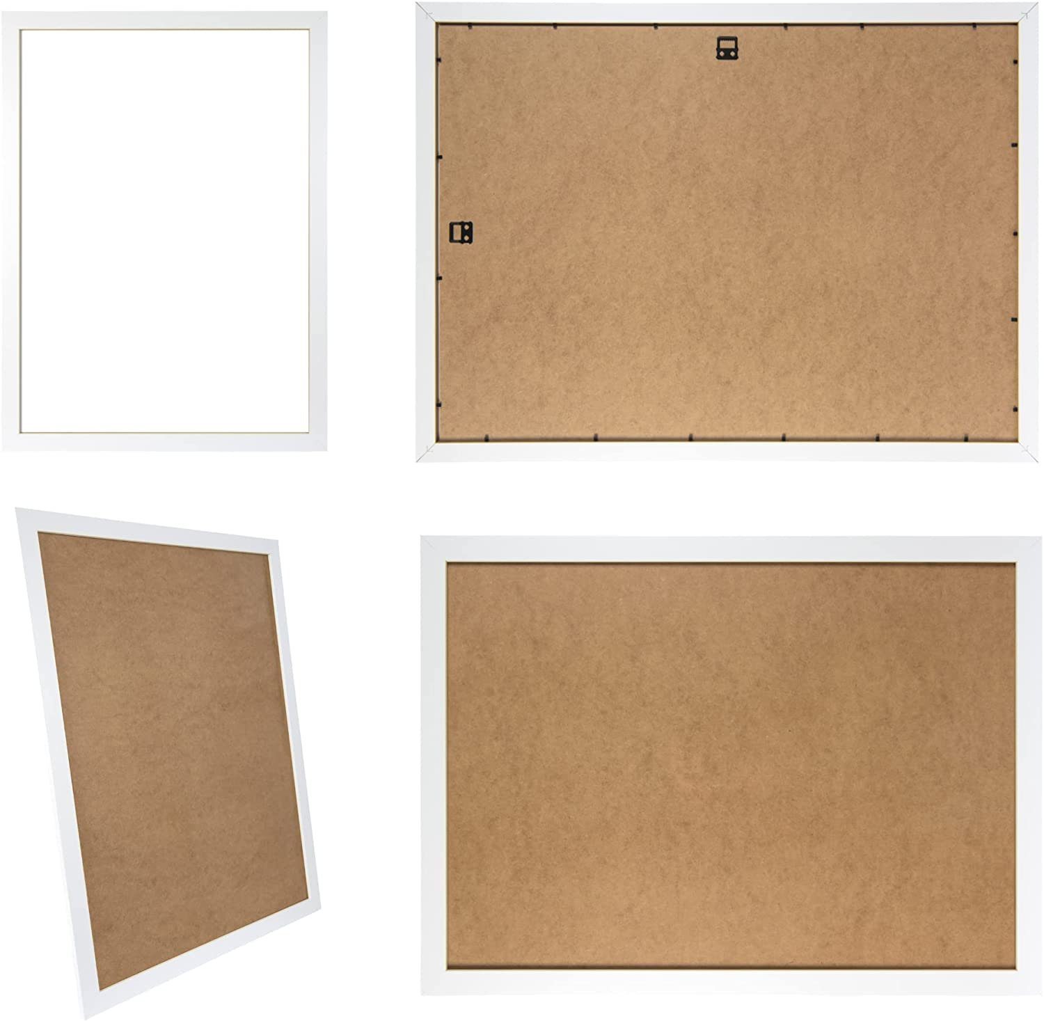 Clamaro Bilderrahmen Bilderrahmen Weiss matt CLAMARO Collage nach Maß FSC® Holz Modern eckig M3016 22x22 in Weiss matt