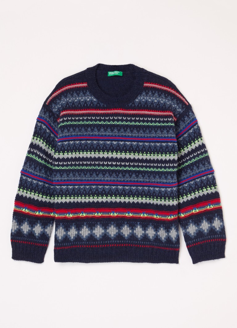 Pulover Benetton din tricot mixt fin