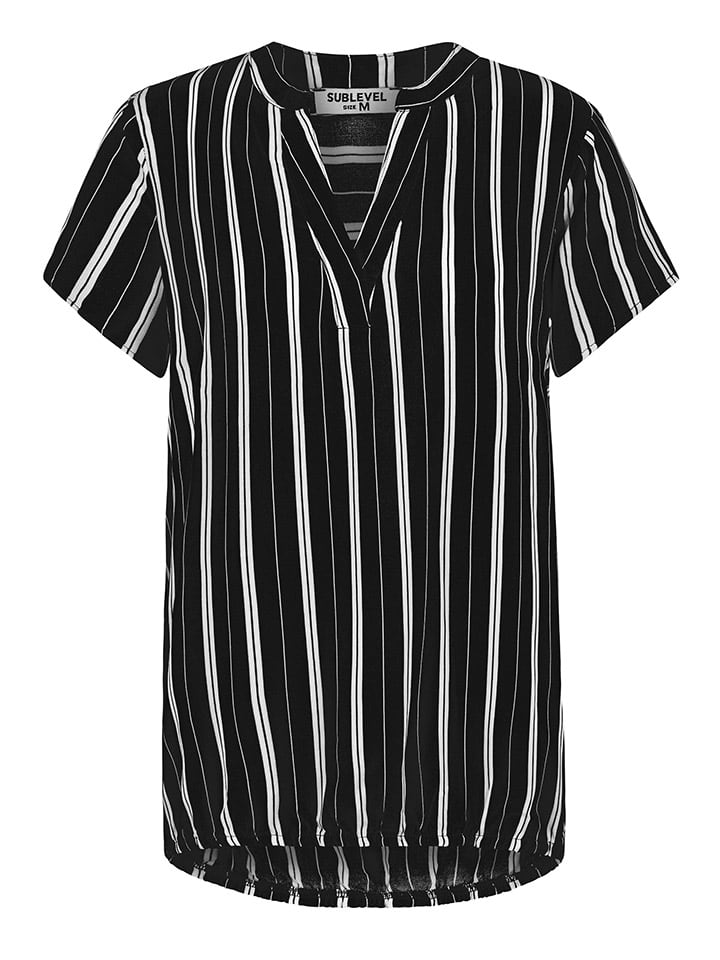 Sublevel Bluse in Schwarz/ Weiß günstig kaufen